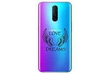 Coque4phone Coque et étui téléphone mobile oppo rx17 pro love dreams ailes noir transparente