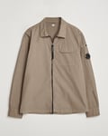 C.P. Company Organic Cotton Gabardine Zip Overshirt Taupe