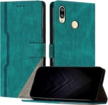 Étui Pour Huawei P20 Lite, Housse En Cuir Pu Avec [Protection Antichoc Tpu] [Fonction Support] [Porte-Cartes ] Antichoc Magnétique Coque Pour Huawei P20 Lite - Vert