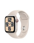 Apple Watch SE Cellular 40mm Starlight Aluminium Case, Starlight Sport Band M/L