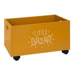 Atmosphera Créateur D'intérieur - Coffre à Jouets à Roulettes Petit Bazar 48cm Ocre