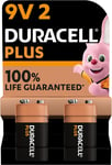 Duracell plus 9V Batteries (Pack of 2) - Alkaline - 100% Life Guaranteed - Relia