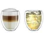 Creano Double Walled Coffee Glasses 400ml - Insulated Latte Macchiato Cups - Cappuccino, Tea - Handmade Heat Resistant Mugs - 2 pcs (Pack of 1)