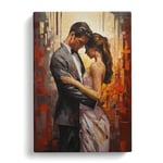 Lovers Hard Edge Painting Art No.2 Canvas Print for Living Room Bedroom Home Office Décor, Wall Art Picture Ready to Hang, 30x20 Inch (76x50 cm)