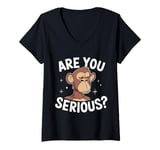 Womens Monkey Are You Serious V-Neck T-Shirt