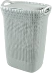 Curver Knit 57 Litre Laundry Hamper, Misty Blue, 45 x 34 x 57L Blue 