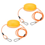 7FT Float Rope Tow Line, 2 Set Heavy Duty Buoy Ball Float Leash Orange