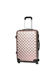 CELIMS - Valise Moyenne de Voyage Rose Gold Rigide à 4 roulettes Légère Taille Soute 23kg 65cm Femme | Serrure Intégré | ABS | Valise Moyenne Taille avec 4 Roues 65cm | Valise Rose Gold Femme