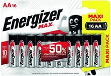 16 x Energizer AA MAX Alkaline Powerseal Batteries LR6 MX1500 MN Longest Expiry