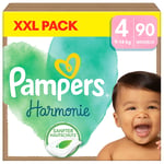 Pampers Harmonie størrelse 4 maxibleier, 9-14 kg, XXL-pakke (1x 90 bleier)