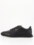 BOSS Zayn Low Profile Leather Lace Sneaker - Black, Black, Size 11, Men