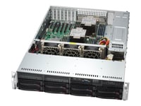 Supermicro Mainstream Superserver 621P-Trt - Server - Rackmonterbar 2U - Ingen Cpu Inntil - Ram 0 Gb - Hot-Swap 3.5" Brønn(Er) - Uten Hdd - Gigabit Ethernet - Uten Os - Monitor: Ingen - Svart