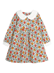 JoJo Maman Bébé Kids' Cotton Apple Print A-Line Dress, Cream