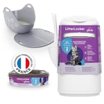 Litter Genie LitterLocker Fashion - 10400 - Poubelle à litière pour chat + Bac à litière Litter Box - Gris fourni avec Une Pelle à litière Tapis à litière