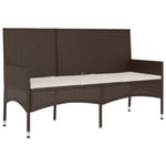 Banc de jardin meuble de patio resine marron Helloshop26