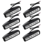 6x 18W Phare de Travail Carre a Leds dc 12V 24V Quad Camion Bateau Tracteur Offroad Imperméable - Randaco