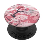 Design vintage rose Sakura fleurs fleurs pagode PopSockets PopGrip Interchangeable