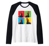 Colorful Cool Chicken Art, Crazy Chicken Rooster Family Raglan Baseball Tee