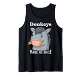 Donkeys Make Me Smile Donkey Lover Cute Farm Animals Tank Top