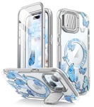 i-Blason Coque pour iPhone 15/iPhone 14/iPhone 13 [6,1''] avec Coque pour Appareil Photo [Compatible MagSafe] Coque de Protection intégrale Fine avec Protecteur d'écran intégré (Bleufly)