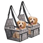 SOGA 2X Waterproof Pet Booster Car Seat Breathable Mesh Safety Travel Portable Dog Carrier Bag Grey -  - CarPetBag013GREYX2