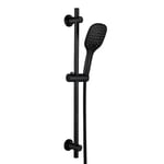 Görbach Barre de Douche Noir 70 cm, Colonne de Douche en Acier Inoxydable avec Douchette 3 Jets et Support de Fixation Réglable pour S'adapter aux Trous de Perçage Existants(HB1210MB)