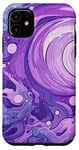 iPhone 11 Swirl Purple Color Illustration Pattern Abstract Art Case