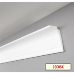 Decosa Moulure multi-fonction L100 (Saskia) - pour ruban led et cache-rideau - polystyrène - blanc - 60 x 100 mm - long. 2 m - 5 pces (=10 m) - Blanc