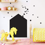 Stickers muraux Ardoise Enfant - Decoration Chambre enfant - Sticker mural ardoise - Autocollant mural Maison Tableau Noir - H75 x L55 cm + 1 craie liquide blanche