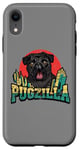 Coque pour iPhone XR Retro Pug Pugzilla Funny Dog Lover Japanese Movie Poster