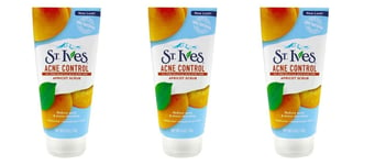 BL St Ives Scrub Apricot Acne Control 6 oz Tube - THREE PACK