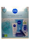 Nivea Refreshing Skincare Set Night Cream, Day Cream, Eye Makeup Remover, Wash