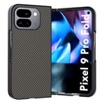 CAUHENYEE Coque pour Google Pixel 9 Pro Fold Case, [Fibre de Carbone] Coque de Protection avec Cache Appareil Photo, Ultra Mince,Antichoc,Anti-Rayures(Or Foncé)