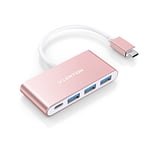 LENTION Hub USB C 4-en-1 Adaptateur USB C avec 3*USB 3.0, 100W PD, Hub Multiports Compatible avec Mac Air 2023-2018 M2/M1 & MacBook Pro 2023-2016, iMac, iPad, iPhone 15 Plus Pro Max, etc (C13se Rose)