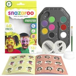 Snazaroo Kit de Maquillage pour Enfants Monstres - 8 Couleurs, 2 Stencils, 1 Pinceau, 1 Éponge, 1 Guide, Maquillage à Base d'eau, Peinture pour Le Visage