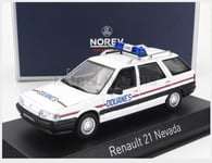 NOREV 512136 RENAULT - R21 NEVADA SW Break Douanes 1993 - Blanc - 1/43