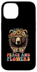 Coque pour iPhone 14 Couronne de fleurs avec ours marron