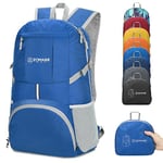 ZOMAKE 35L Sac a Dos Pliable Léger - Sac à Dos Pliable De Randonnée Packable Daypack pour Femme Homme Sports Et Plein Air(Bleu Foncé)