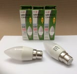 4 x CANDLE 6W = 60W WATT BC B22 BAYONET DAYLIGHT LAMPS ENERGY SAVING LIGHT BULBS