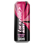 Lucozade Alert Cherry Blast 12x500ml – Can ; High Caffeine Energy Drink ;Great Taste; Contains vitamin B3 to help reduce tiredness ;Fully recyclable