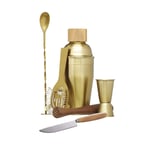 BarCraft Brass Cocktail Making Set - 6 Piece