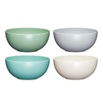 KitchenCraft Colourworks Plastic Bowls, Unbreakable Pasta Bowls, Lightweight Shatter-Proof Melamine, Set of 4, Classic Colours