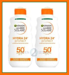 2x Garnier - Ambre Solaire Ultra-hydrating Shea Butter Sun Cream SPF50+ - 200ml