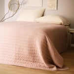 HOMLA Couverture Douillette pour canapé - en Peluche - À Pois - Rose - 200 x 220 cm