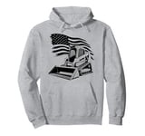 Never Underestimate An Old Man With A Skid Steer US Flag Pullover Hoodie