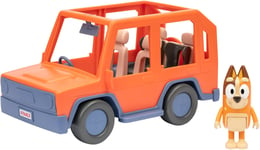 Bluey Heeler Family Road Trip 4WD Vehicle, Includes Articulated Chilli Figure, 4