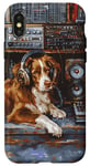 Coque pour iPhone X/XS Nova Scotia Retriever Toller Peinture chien amateur de musique