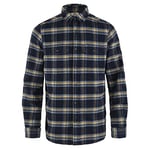 Fjällräven F82978-555-232 Övik Heavy Flannel Shirt, Men, Dark Navy/Buckwheat Brown, XL