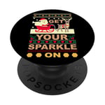 Get your sparkle on Santa sleigh Christmas ugly sweater Xmas PopSockets Adhesive PopGrip