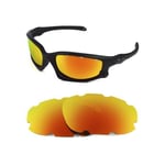 NEW POLARIZED CUSTOM FIRE RED VENTED LENS FOR OAKLEY SPLIT JACKET SUNGLASSES